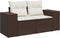 vidaXL - Tuinbank - 2-zits - met - kussens - poly - rattan - bruin