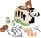Smoby - Veterinaire koffer - 1 panda knuffel en vele accessoires - 2 in 1 product: Transportkooi - Franse productie