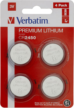 Verbatim CR2450 - Lithiumbatterij Knoopcel 3V - 4x (4 stuks)