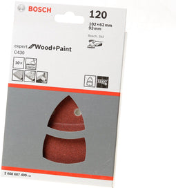 Bosch C430 - Schuurbladset 10-delig - 102x62 mm 120 korrel
