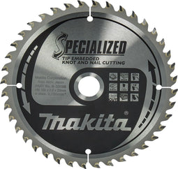 Makita Specialized - Cirkelzaagblad 165 mm - ATB-vertanding voor hout met spijkers en noesten - 40 tanden (1 stuk)