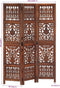 vidaXL - Kamerscherm - 3 - panelen - handgesneden - 120x165 - cm - mangohout - bruin