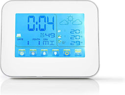 Nedis Weerstation - Binnen & Buiten - Inclusief draadloze weersensor - Weersvoorspelling - Tijdweergave - LCD-Kleurenscherm - Wekkerfunctie