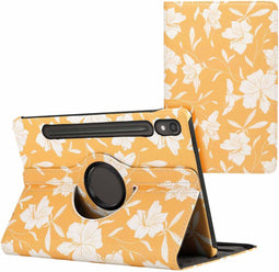 imoshion Tablet Hoes - Geschikt voor Samsung Galaxy Tab S9 11.0 inch - 360° Draaibare Design Bookcase 2.0 - Yellow Flowers