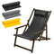 strandstoel - Ligstoel met armleuning en kussen GreenBlue Premium GB283 zwart