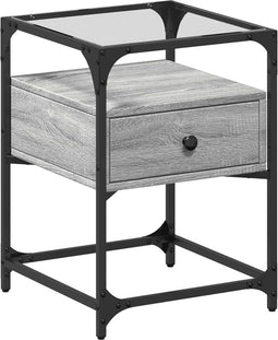 vidaXL - Nachtkastjes - 40x40x55 - cm - bewerkt - hout - grijs - sonoma