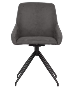 Dutchbone Eetkamerstoel Laurel 360° Draaibaar - Antraciet - 60x51x85 cm