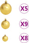 vidaXL - Kunstkerstboom - met - verlichting - en - kerstballen - 380 - takken - 150 - cm