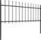vidaXL - Tuinhek - met - speren - bovenkant - 3,4x0,6 - m - staal - zwart