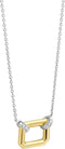 TI SENTO Dames Ketting - 925 zilver - Zirkonia met geel verguld - Maat 42 - 34027ZY