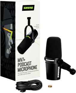 Shure MV7+ - Podcastmicrofoon - Gevoeligheid -55 dB - Frequentie 50-16000 Hz - Zwart