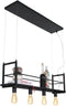 Mexlite Buckley 2983ZW - Hanglamp - Industrieel design 100 cm breed hoogte instelbaar 60-140 cm - Zwart
