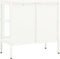 vidaXL - Dressoir - 70x35x70 - cm - staal - en - glas - wit