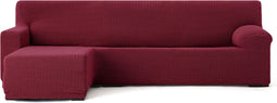 Hoes voor chaise longue met korte armleuning links Eysa JAZ Bordeaux 120 x 120 x 360 cm