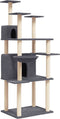 vidaXL - Kattenmeubel - met - sisal - krabpalen - 166 - cm - donkergrijs