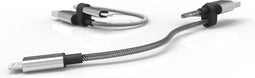 FuseChicken Armour Loop - USB naar Lightning kabel - 0,13 m - Zilver