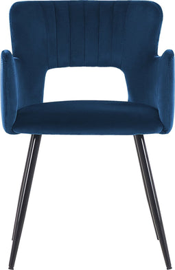 SANILAC - Eetkamerstoel - Blauw - Fluweel