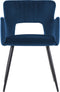 SANILAC - Eetkamerstoel - Blauw - Fluweel