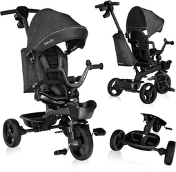 Lionelo Kori - Driewieler 2in1 - Draaibaar zitje - Grijs