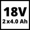 Einhell 4511489 - Accu Twinpack - 18 V/4.0 Ah - 2 stuks