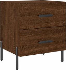 vidaXL - Nachtkastje - 40x35x47,5 - cm - bewerkt - hout - bruin - eikenkleur
