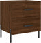 vidaXL - Nachtkastje - 40x35x47,5 - cm - bewerkt - hout - bruin - eikenkleur
