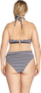 Sapph Roadtripper - Padded Bandeau Dames Bikinitopje - Navyblauw-witgestreept - Maat 70G