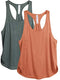 Dames Tanktop Sporttop Racerback Fitness Yoga Mouwloze Shirts, 2-Pack