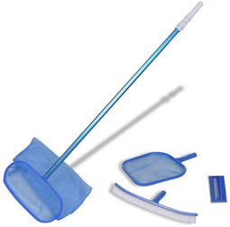 vidaXL Zwembadset - 2 netten. 1 schrobber. 1 borstel + telescopische paal