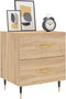 vidaXL - Nachtkastje - 40x35x47,5 - cm - bewerkt - hout - sonoma - eikenkleurig