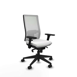 Piqueras y Crespo 3D066N0 - Bureaustoel - Verstelbare hoogte met armleuning en hoofdsteun - Wit