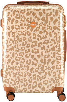 Princess Traveller Leopard - Reiskoffer - Hardcase - 76 cm - 107 liter - Crème/Taupe