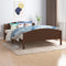 vidaXL - Bedframe - massief - grenenhout - donkerbruin - 140x200 - cm