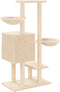 vidaXL - Kattenmeubel - met - sisal - krabpalen - 117 - cm - crèmekleurig
