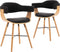 vidaXL - Eetkamerstoelen - 2 - st - kunstleer - en - gebogen - hout - zwart