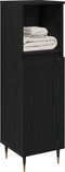 vidaXL - Badkamerkast - Zwart - Eiken - 30x30x100 - cm - Houtmateriaal
