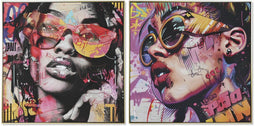 Schilderij Home ESPRIT Modern Stads 80 x 3,5 x 80 cm (2 Stuks)