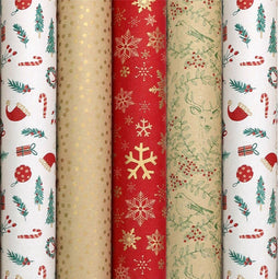 Benza WINTER GARDEN - Cadeaupapier 100% Recyclet - 5 rollen 2 meter x 70 cm