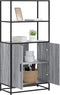 vidaXL - Hoge - kast - 68x35x139cm - bewerkt - hout - en - metaal - grijs - sonoma - eiken