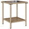 vidaXL - Tuinbank - met - tafel - en - kussens - L-vormig - beige - poly - rattan