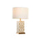 Bureaulamp Home ESPRIT Wit Beige Gouden 50 W 220 V