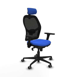 Jorquera Piqueras y Crespo 3D036G2 - Bureaustoel met hoofdsteun - Verstelbare hoogte en ademend - Blauw