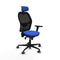 Jorquera Piqueras y Crespo 3D036G2 - Bureaustoel met hoofdsteun - Verstelbare hoogte en ademend - Blauw