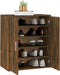 vidaXL - Schoenenkast - 60x35x70 - cm - bewerkt - hout - gerookt - eikenkleurig