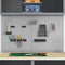 vidaXL - Pegboards - 2 - Pack - met - 8 - Accessoires, - Grijs, - 50x60 - cm, - Staal