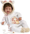 Llorens soft body Babypop Tala met bruin haar en geluid 44 cm