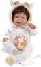 Llorens soft body Babypop Tala met bruin haar en geluid 44 cm