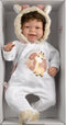 Llorens soft body Babypop Tala met bruin haar en geluid 44 cm
