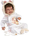 Llorens soft body Babypop Tala met bruin haar en geluid 44 cm