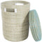 Basket spelset DKD Home Decor Blauw Wit Natuurlijk Zeegras 44 x 44 x 51 cm